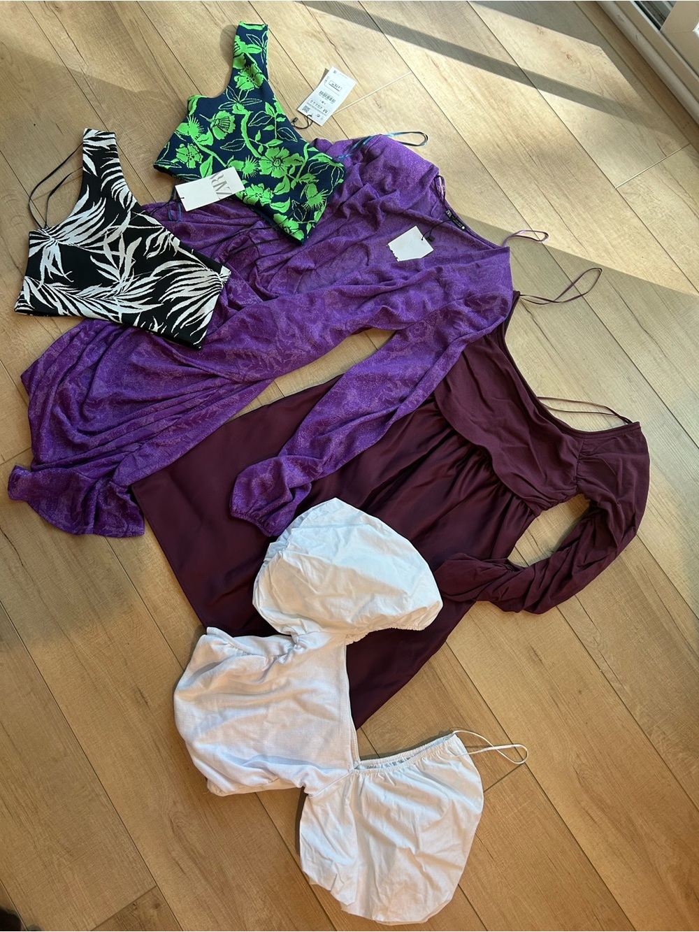 Zara Dress and Cropped Top Lot S/M